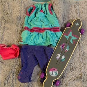 American Girl Skateboard outfit and skateboard